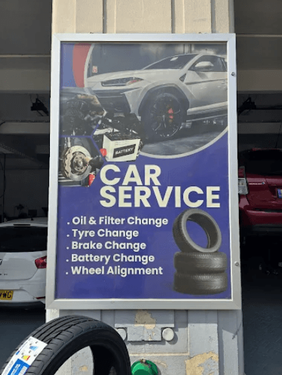 Mechanic working on a car